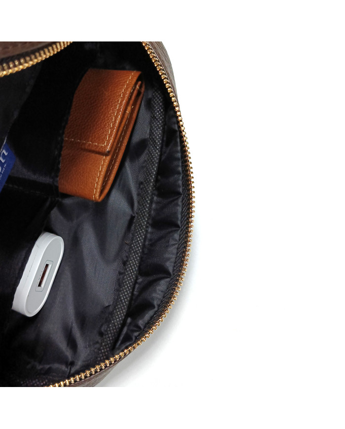 Cravate.tn | Mini trousse pour homme Marron Grainé