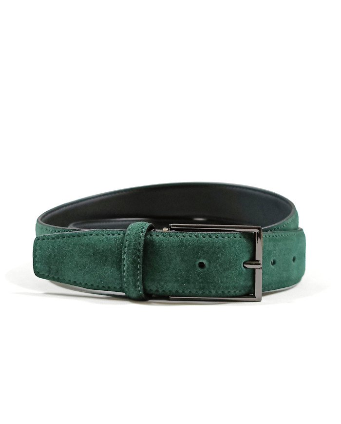 Cravate.tn | Ceinture Cuir : vert bouteille en nubuck