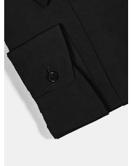 Cravate.tn | Chemise Col Français avec boutons cachés - Noir