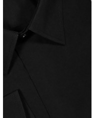 Cravate.tn | Chemise Col Français avec boutons cachés - Noir