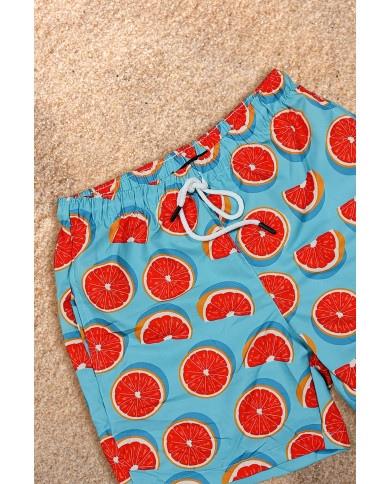 Maillot de bain pour homme bleu turquoise à motifs Maillot de bain pour homme bleu turquoise à motifs