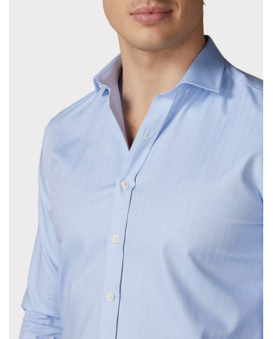 Chemise en chevron bleu ciel