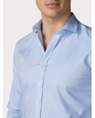 Chemise en chevron bleu ciel