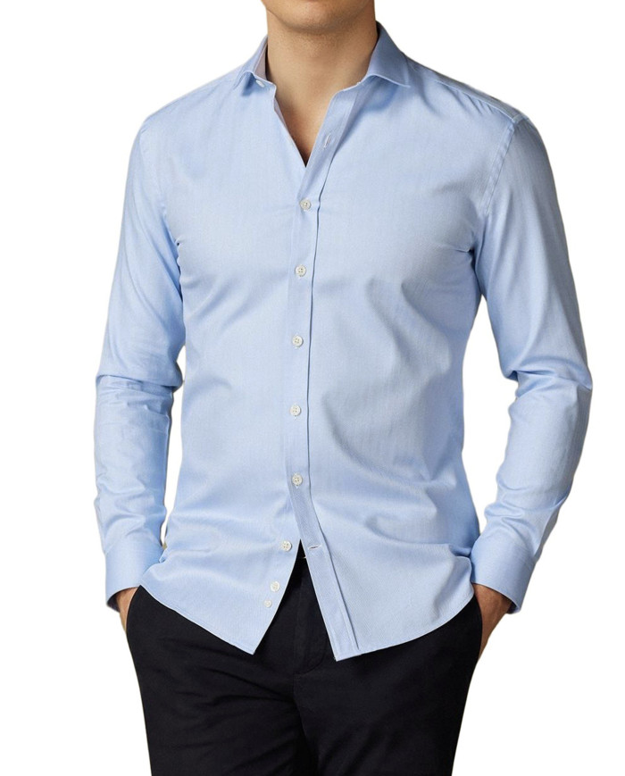 Chemise en chevron bleu ciel