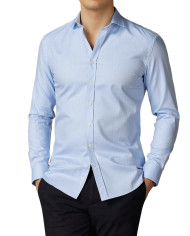 Chemise en chevron bleu ciel