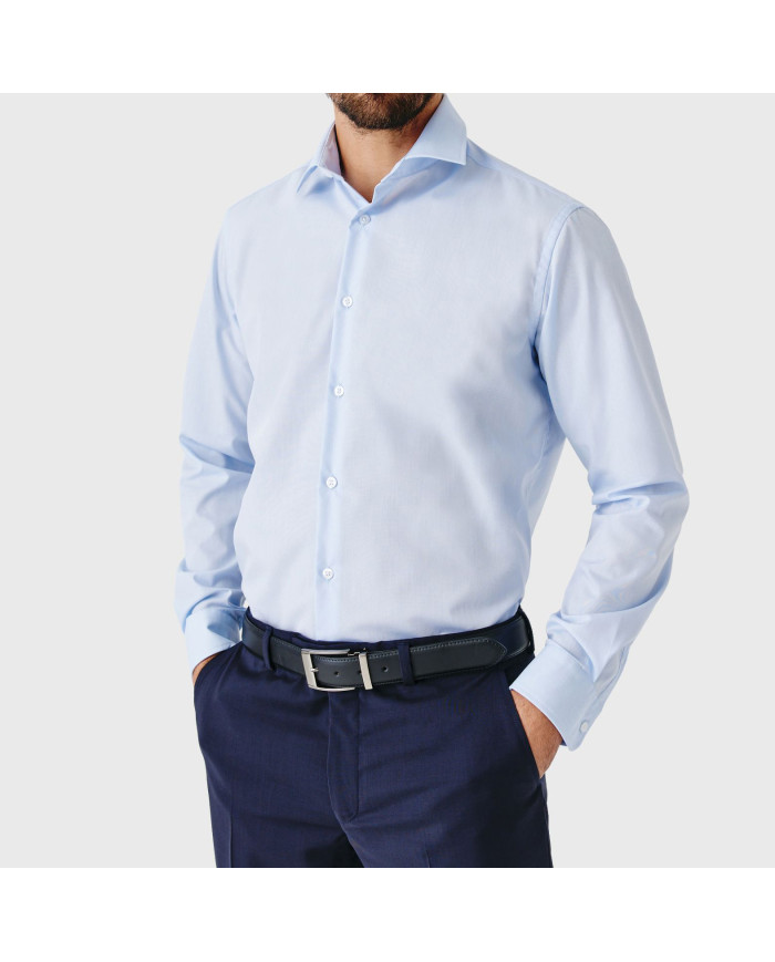 Cravate.tn | Chemise Col Français Regular Fit - Bleu Ciel