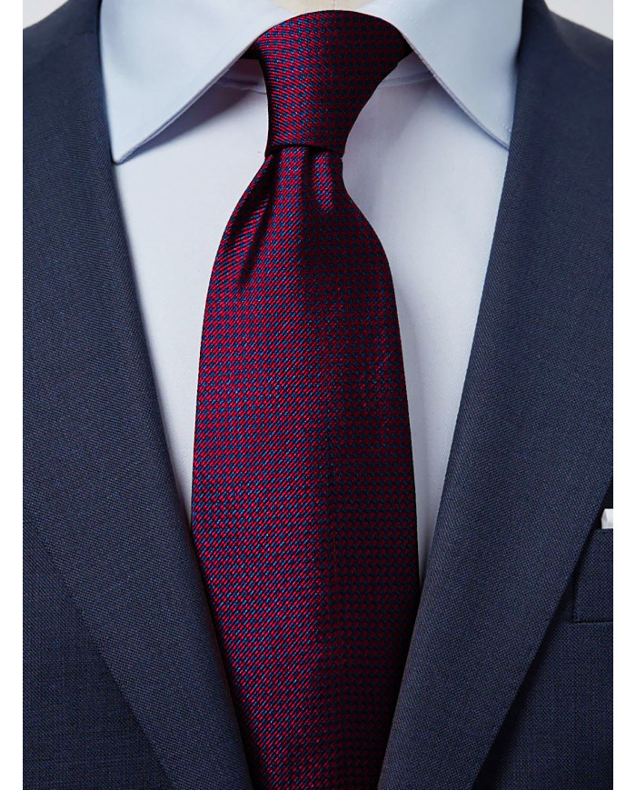 Cravate.tn | Cravate Rouge bordeaux à motifs carreaux