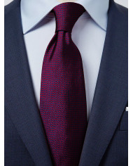Cravate.tn | Cravate Rouge bordeaux à motifs carreaux
