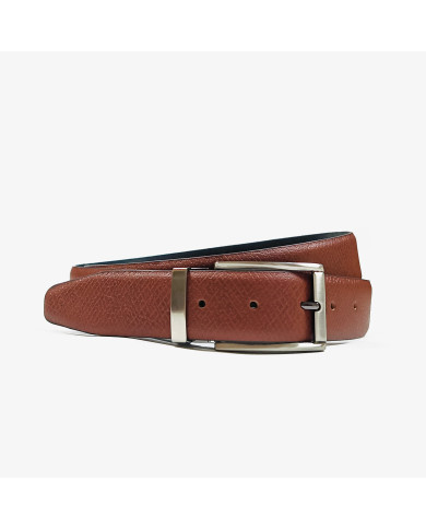 Coffret portefeuille marron crispé et ceinture réversible marron crispé et noir en cuir Coffret portefeuille marron crispé et ceinture réversible marron crispé et noir en cuir