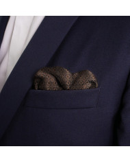 Cravate.tn | Pochette noir à motifs fantaisie en marron