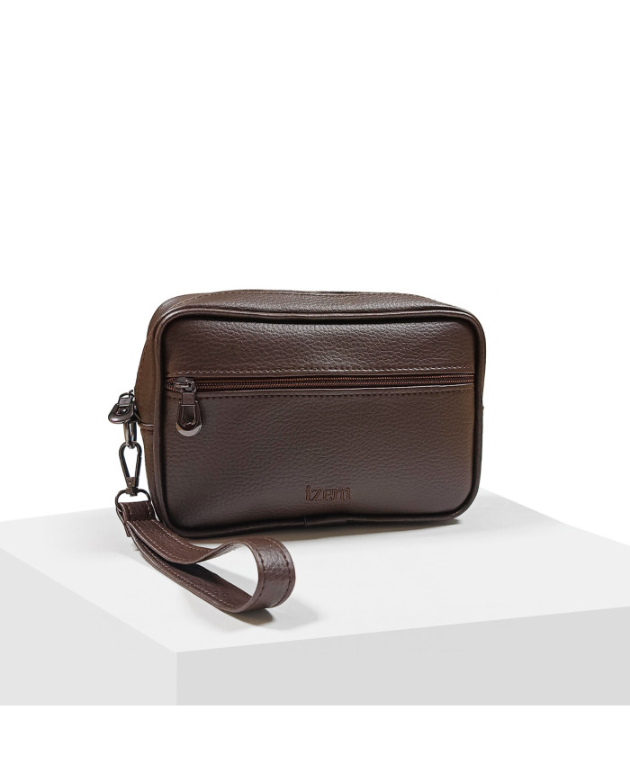 Cravate.tn | Trousse d'affaire marron grainé pour hommes XL