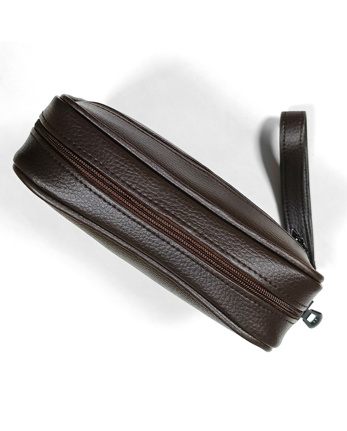 Cravate.tn | Trousse d'affaire marron grainé pour hommes XL