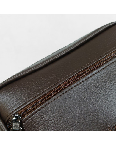 Cravate.tn | Trousse d'affaire marron grainé pour hommes XL