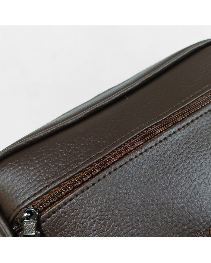Cravate.tn | Trousse d'affaire marron grainé pour hommes XL