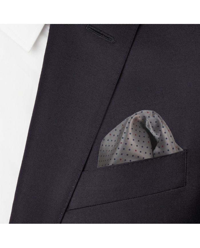 Pochette grise à pois