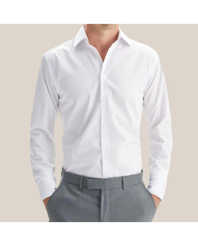 Cravate.tn | Chemise Col Français en popeline stretch - blanc Cravate.tn | Chemise Col Français en popeline stretch - blanc
