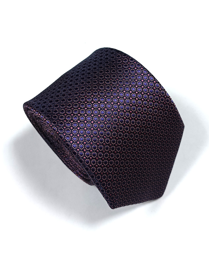 Cravate.tn | Cravate aubergine avec motifs fantaisie