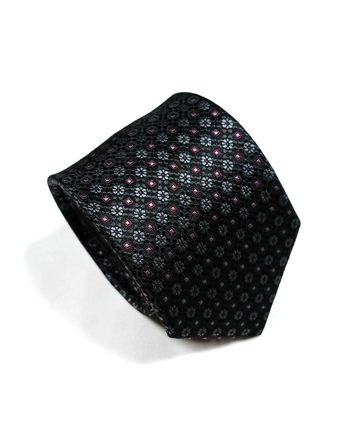 Cravate.tn | Cravate noire avec motifs fantaisie - Collection Gentleman