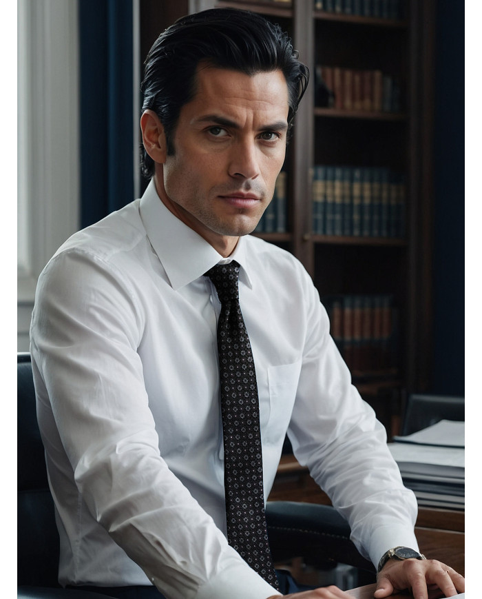 Cravate.tn | Cravate noire avec motifs fantaisie - Collection Gentleman