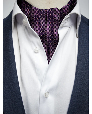 Cravate Foulard aubergine avec motifs fantaisie Cravate Foulard aubergine avec motifs fantaisie