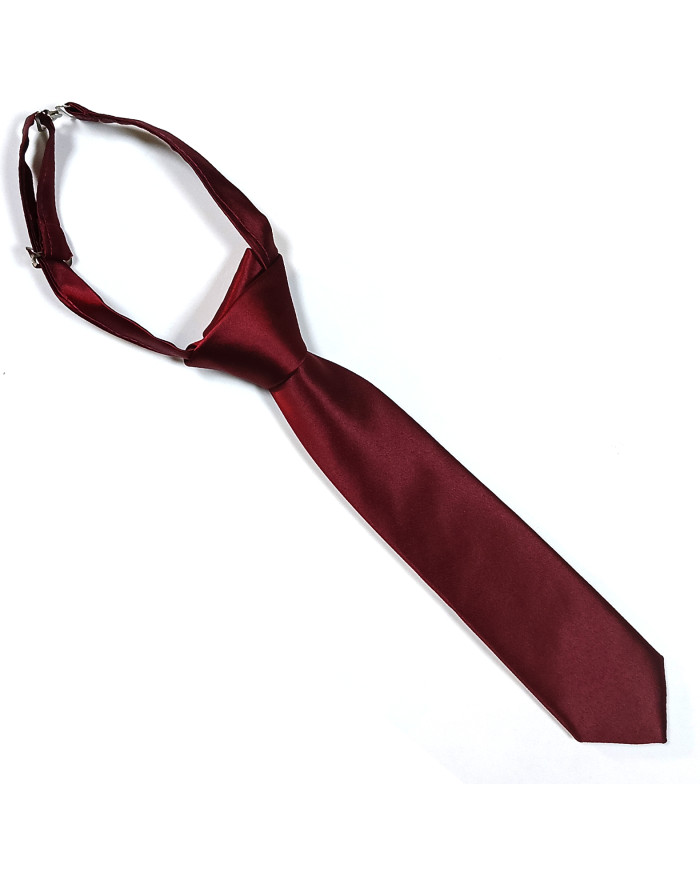 Cravate.tn | Cravate pour enfants : Rouge Bordeaux Satinée