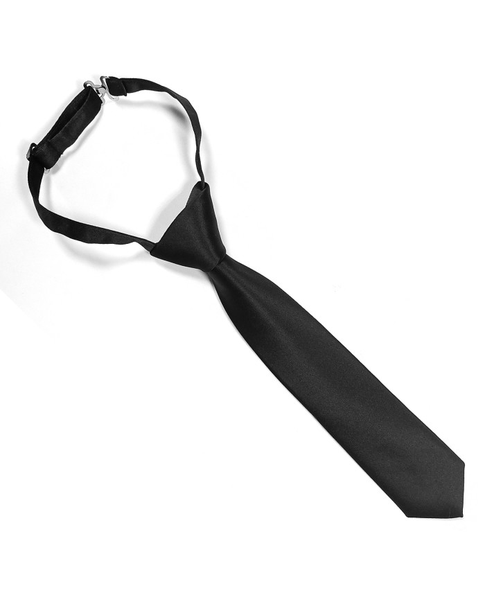 Cravate.tn | Cravate pour enfant : noire Satinée