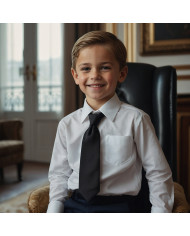 Cravate.tn | Cravate pour enfant : noire Satinée