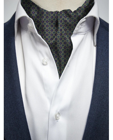 Cravate Foulard verte avec motifs fantaisie Cravate Foulard verte avec motifs fantaisie