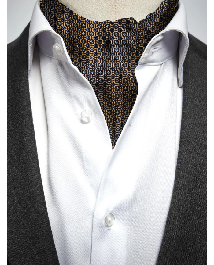 Cravate Foulard jaune avec motifs fantaisie