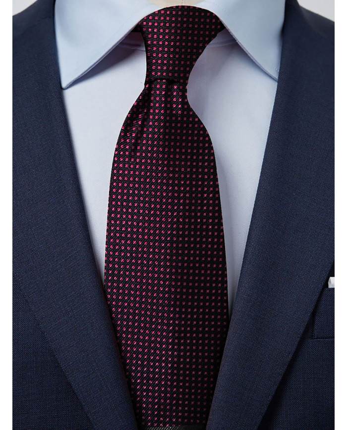 Cravate.tn | Cravate noire à petit pois rouge