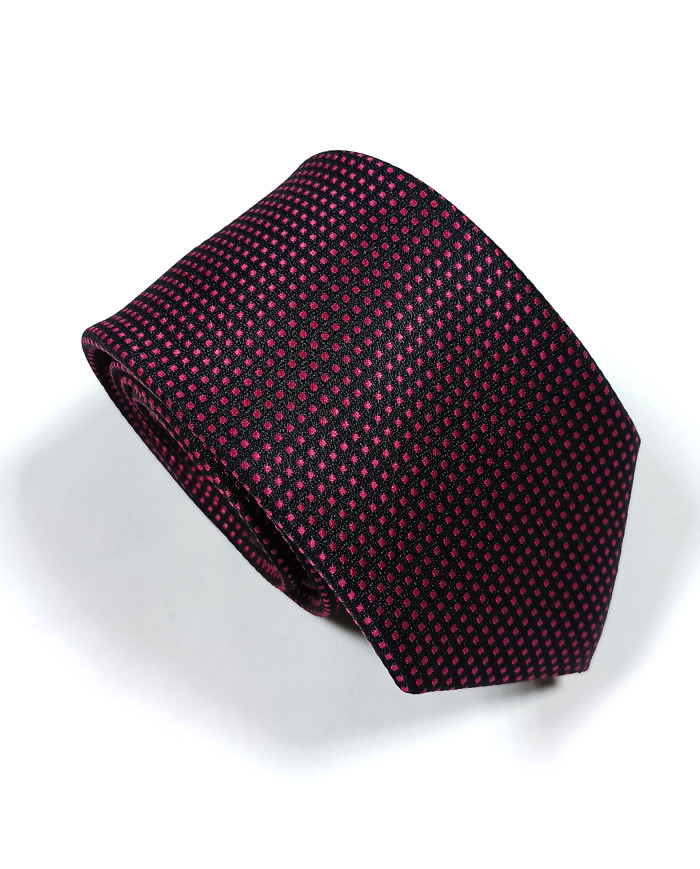 Cravate.tn | Cravate noire à petit pois rouge