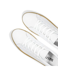 Cravate.tn | Sneakers Cuir blanc avec semelle en miel - Izem