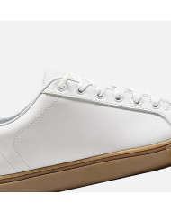Cravate.tn | Sneakers Cuir blanc avec semelle en miel - Izem