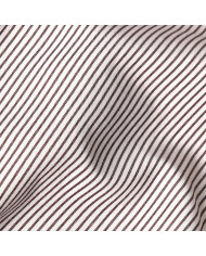 Chemise col italien Blanche avec rayure marron tissé