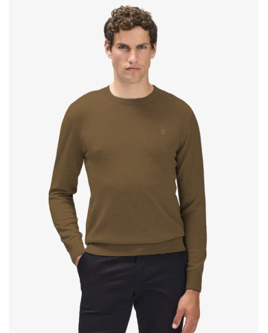 Cravate.tn | Pull col rond 100% coton - Camel Cravate.tn | Pull col rond 100% coton - Camel