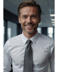 Coffret Cravate et chemise col ouvert en popeline stretch avec bouton cachés et bouton de manchettes luxe Coffret Cravate et chemise col ouvert en popeline stretch avec bouton cachés et bouton de manchettes luxe