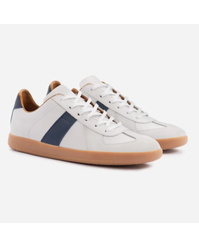 Baskets Morgen en cuir - Blanc et bleu