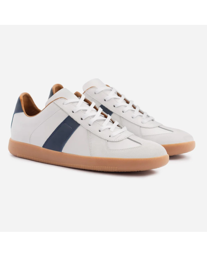 Baskets Morgen en cuir - Blanc et bleu