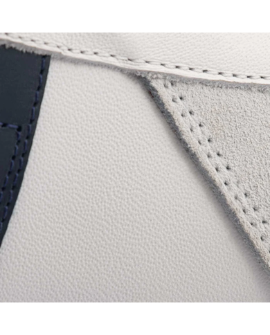 Baskets Morgen en cuir - Blanc et bleu