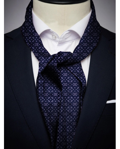 Foulard pour homme bleu nuit à motifs fantaisie Foulard pour homme bleu nuit à motifs fantaisie
