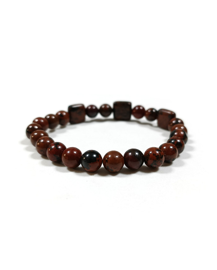 Cravate.tn | Bracelet en pierre d'Obsidienne brune