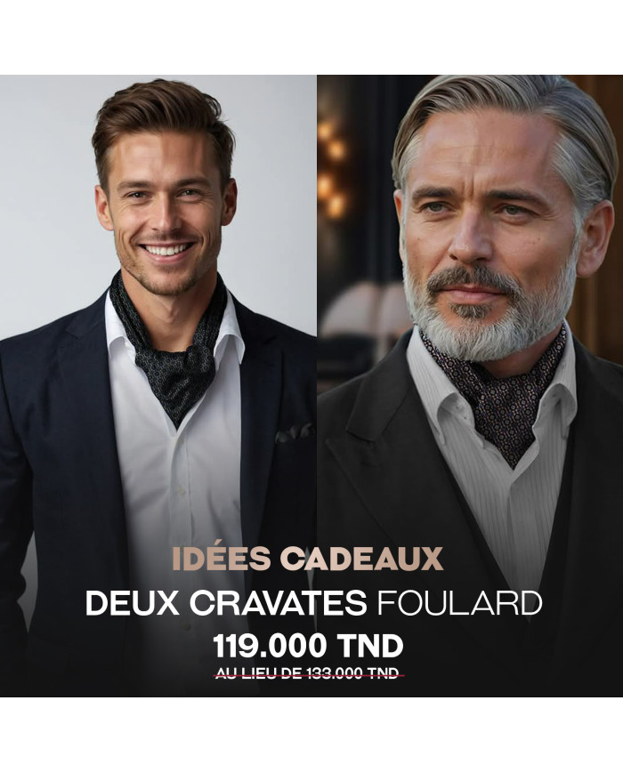 Pack 2 cravates foulard