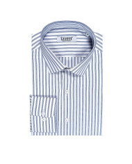 Cravate.tn | Chemise col Français Blanche avec rayure bleu marine tissé - Regular Fit Cravate.tn | Chemise col Français Blanche avec rayure bleu marine tissé - Regular Fit