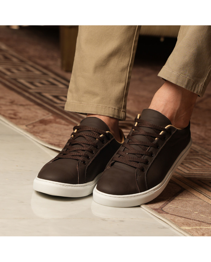 Cravate.tn | Sneakers Cuir en marron Togo  - Izem