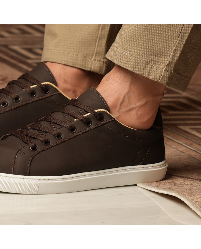 Cravate.tn | Sneakers Cuir en marron Togo  - Izem