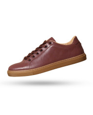 Sneakers Cuir Burgundy avec semelle en miel - Izem Sneakers Cuir Burgundy avec semelle en miel - Izem
