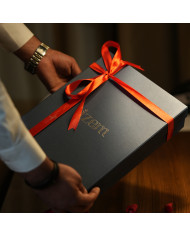 Coffret Cravate et chemise col ouvert en popeline stretch avec bouton cachés et bouton de manchettes luxe