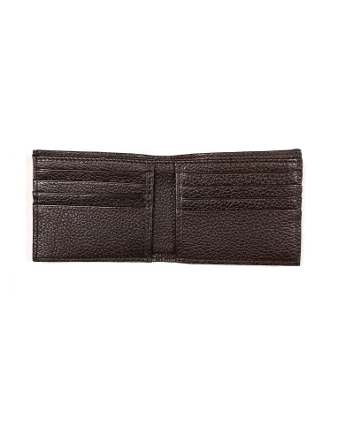 Ceinture sans trou et portefeuille en cuir marron grainé Ceinture sans trou et portefeuille en cuir marron grainé