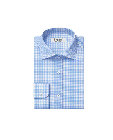 Chemise à col français en coton Oxford en Bleu ciel Chemise à col français en coton Oxford en Bleu ciel
