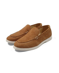 Mocassin homme en nubuck camel